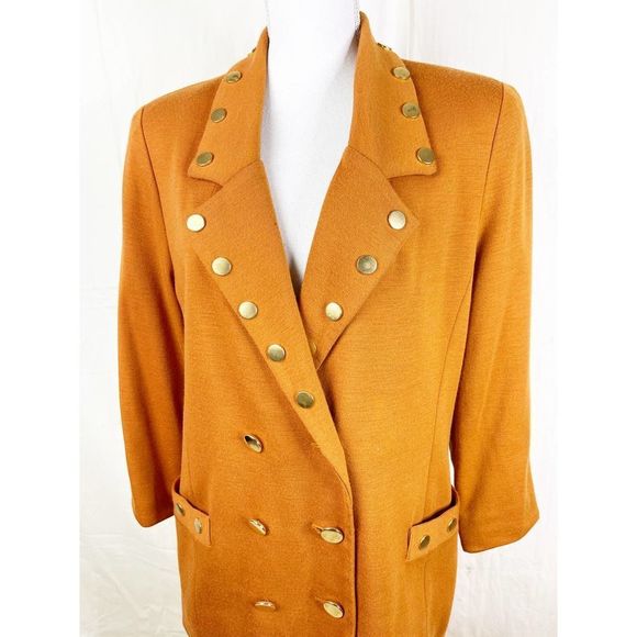 Vintage 1980's Lillie Rubin Studded Wool Knit Skirt and Blazer Suit - Picture 6 of 10